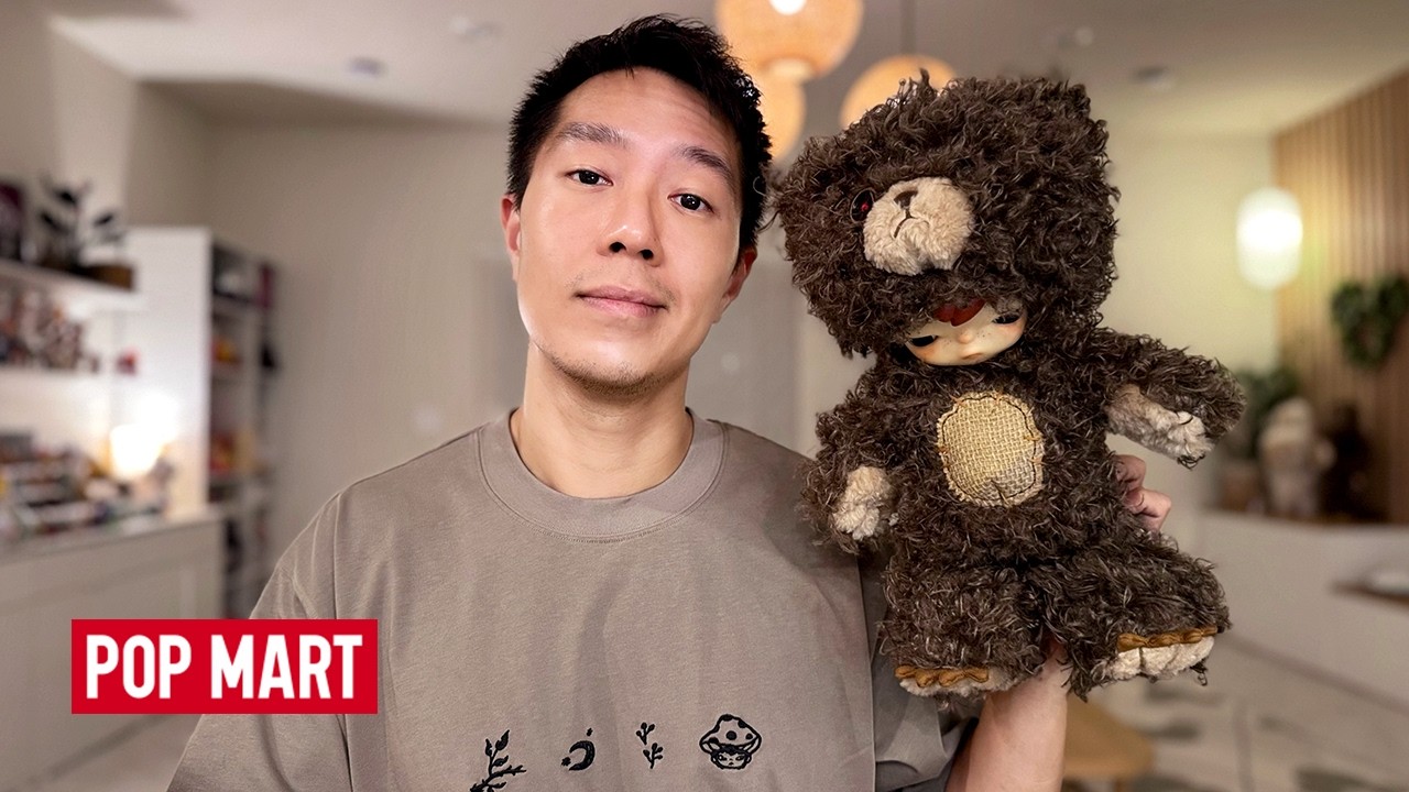 CUTE OR CURSED!? HIRONO BEAR DOLL UNBOXING!! POP MART Vinyl Face Plush Doll Big Teddy Bear Doll