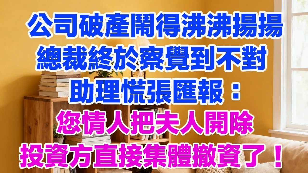 公司破產鬧得沸沸揚揚總裁終於察覺到不對助理慌張匯報：您情人把夫人開除投資方直接集體撤資了！#正能量 #故事分享 #生活經驗 #情感