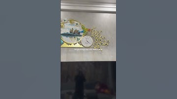 Đồng hồ treo tường đôi Chim Công kết hợp tranh tráng gương đính đá, giúp không gian nhà bạn đẹp hơn