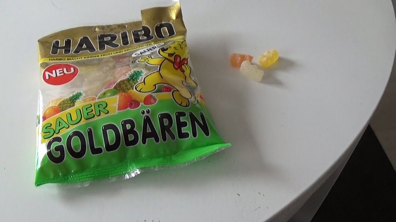 Haribo Sauer Goldbären im Test - YouTube