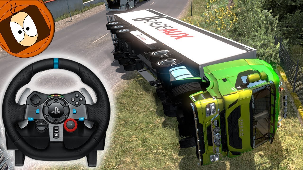 TEST] VOLANT (G29) + ETS2 : UN CONVOI QUI TOURNE MAL ! 💥 