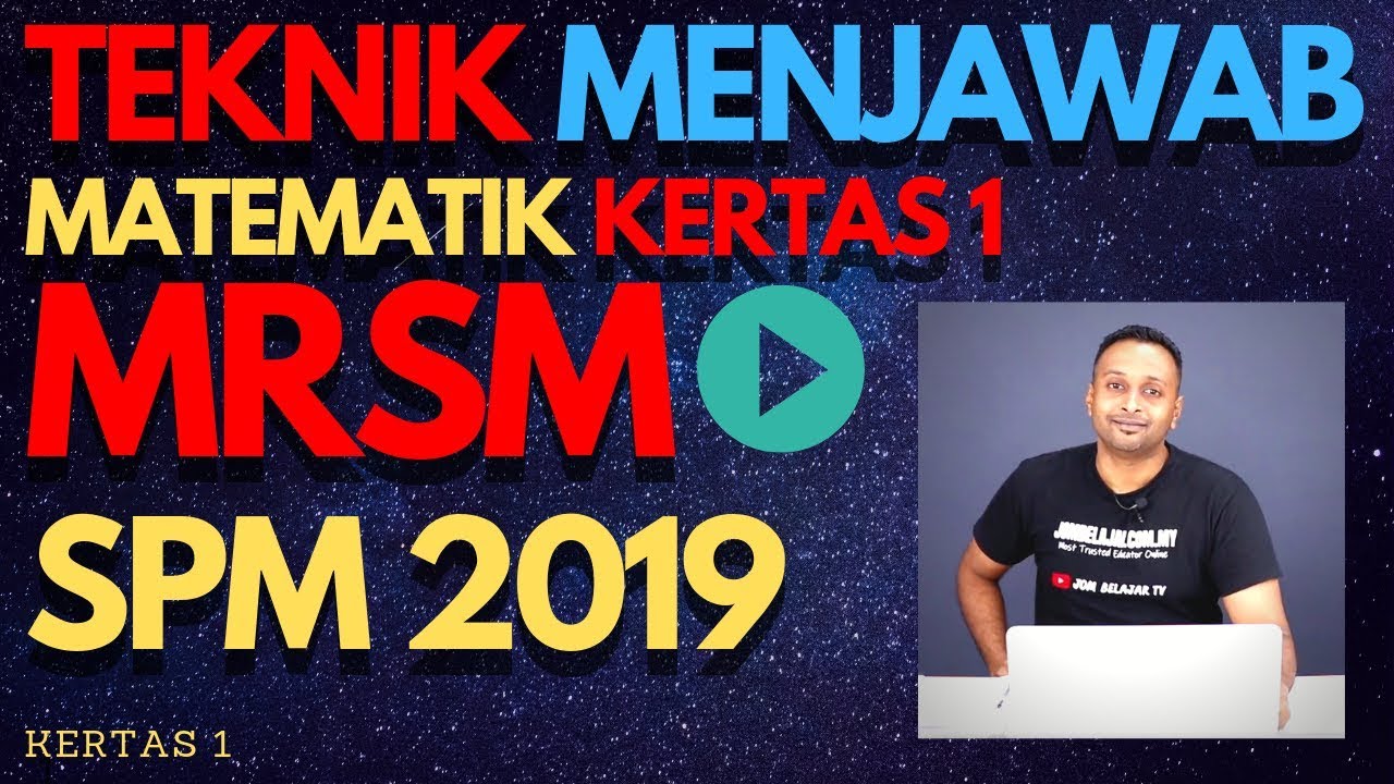 Percubaan SPM Matematik MRSM 2019 Kertas 1 - YouTube