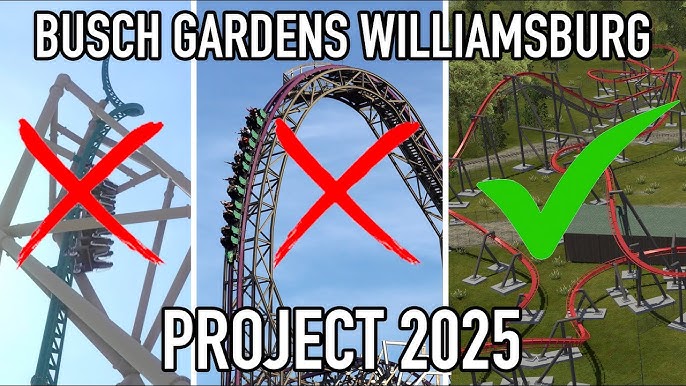 Busch Gardens' new roller coaster featuring a 95° drop set to open