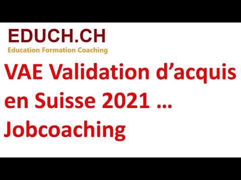 Jobcoaching VAE VAlidation d'acquis 2021 Formation