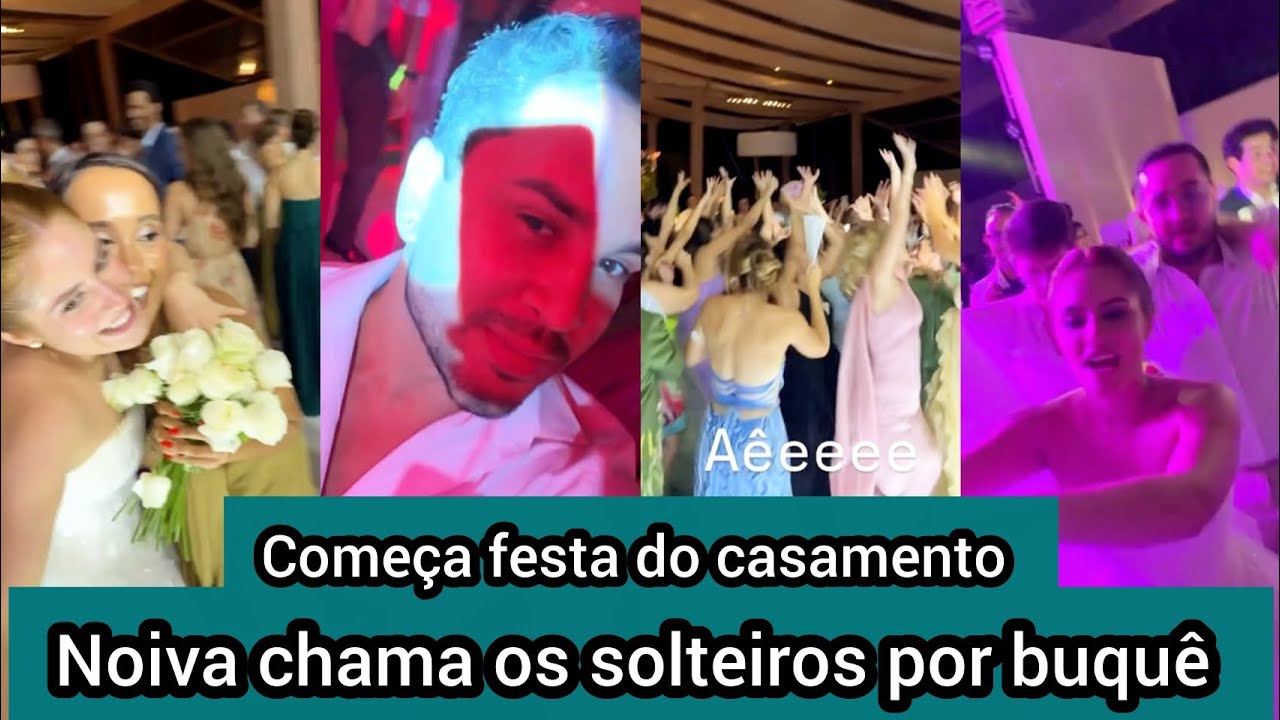 Lucas Guimarães se diverte na festa e noiva chama ele pra tentar pegar o buquê - só os solteiros 