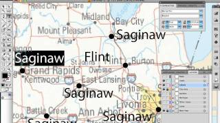 Part 7 of 9: Adobe Illustrator map tutorial CITY DOTS & LABELS