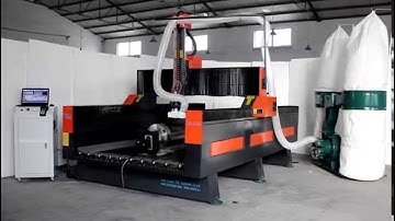 700mm Z axis ZK-1525 Easy Servo Motor CNC Stone Router Testing
