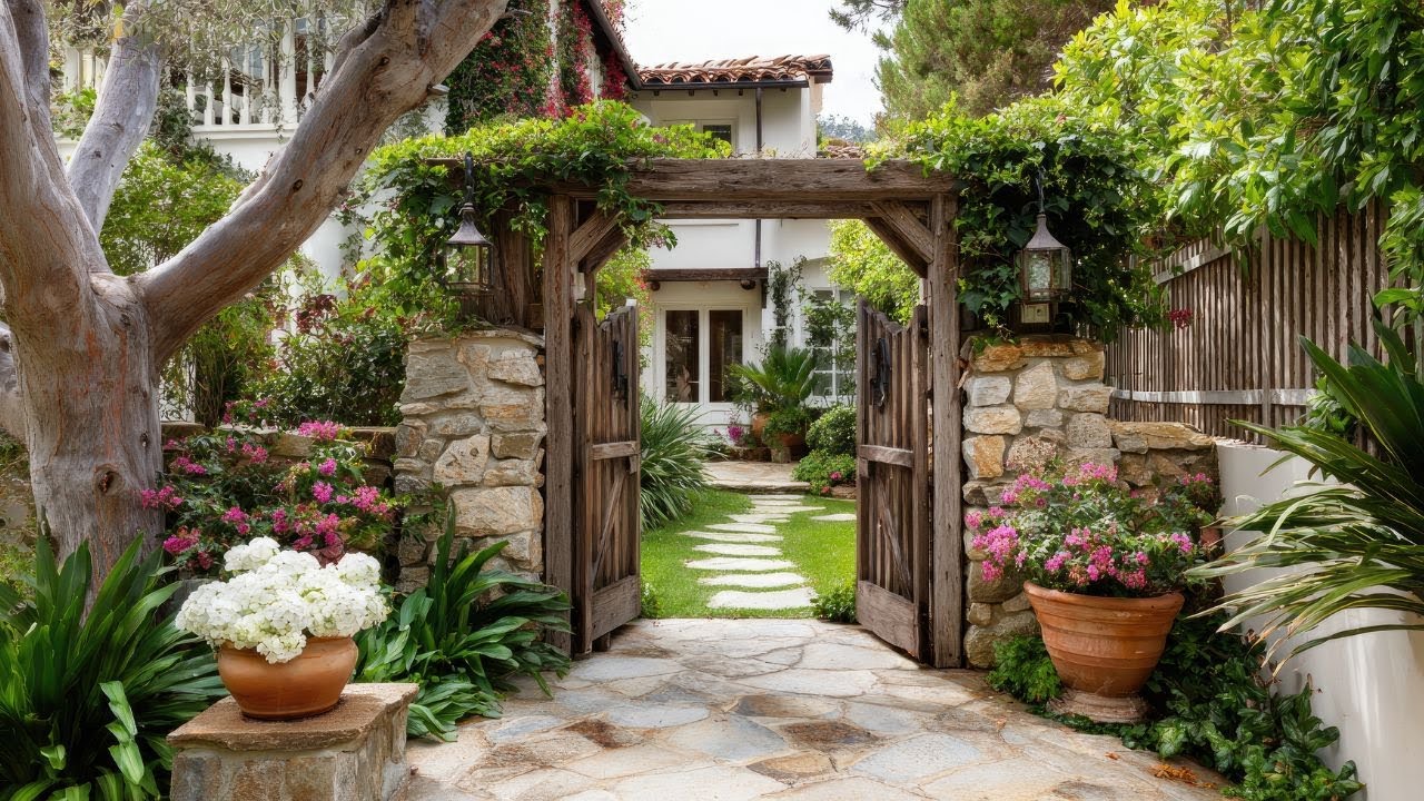 Garden Makeover 🌿Elegant Small Garden, Rustic Patio & Fence Ideas for Low-Maintenance Front Yards
