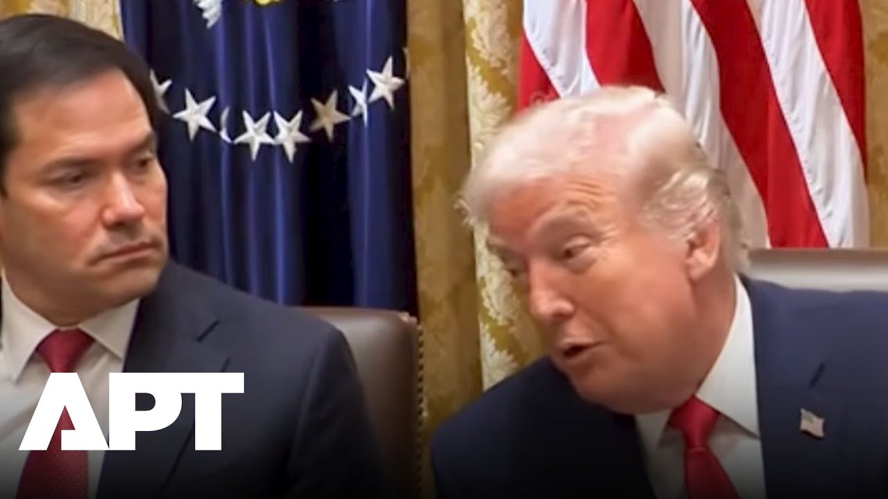 Смотрите неловкий момент: госсекретарь Рубио молчит, пока Трамп хвалит его и Хегсет | APT