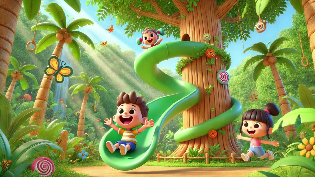 🌴🛝 The Secret Jungle Slide Adventure 🌿🐒 | Hidden |Nursery Rhymes & Kids Songs