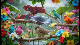 🌸 Relaxing Piano with Chirping Birds with Soft Rain | Nature Sounds for Calm Mind and Deep Focus screenshot 4