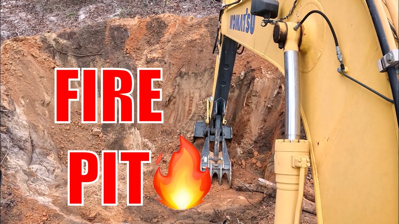Excavator digs BIG Hole for Fire