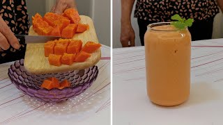 Papaya Milkshake | Papaya Smoothie Recipe - Super Easy and Healthy