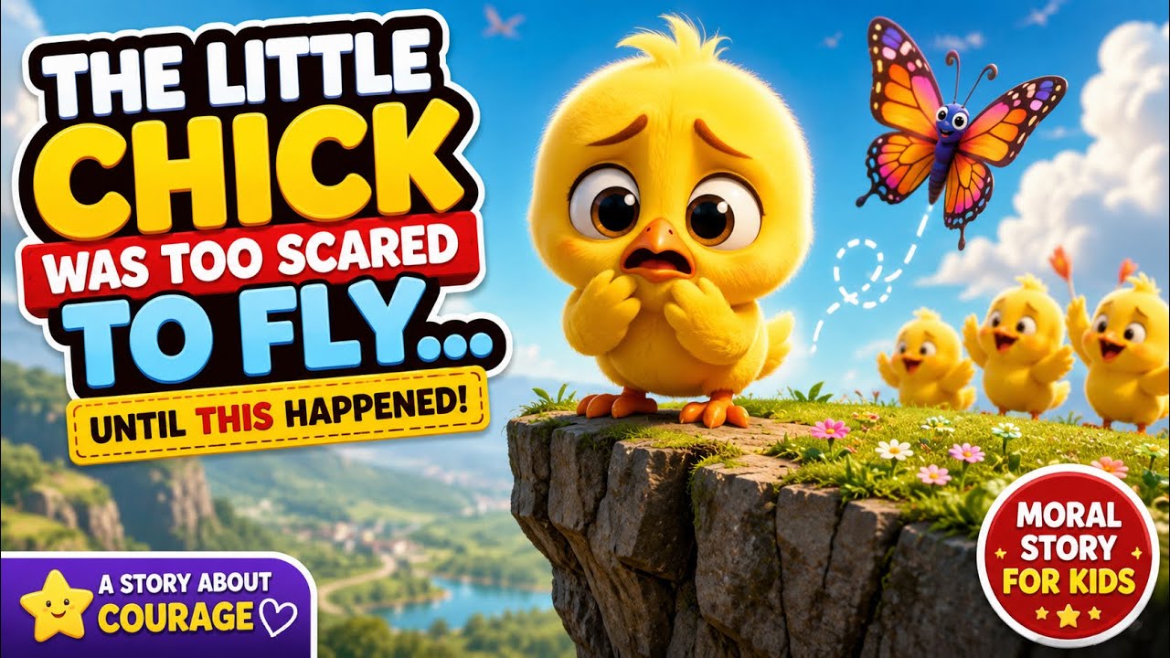 🐥 The Little Chick Was Too Scared to Fly… Until THIS Happened! ❤️ | Kids Story #shortvideo 