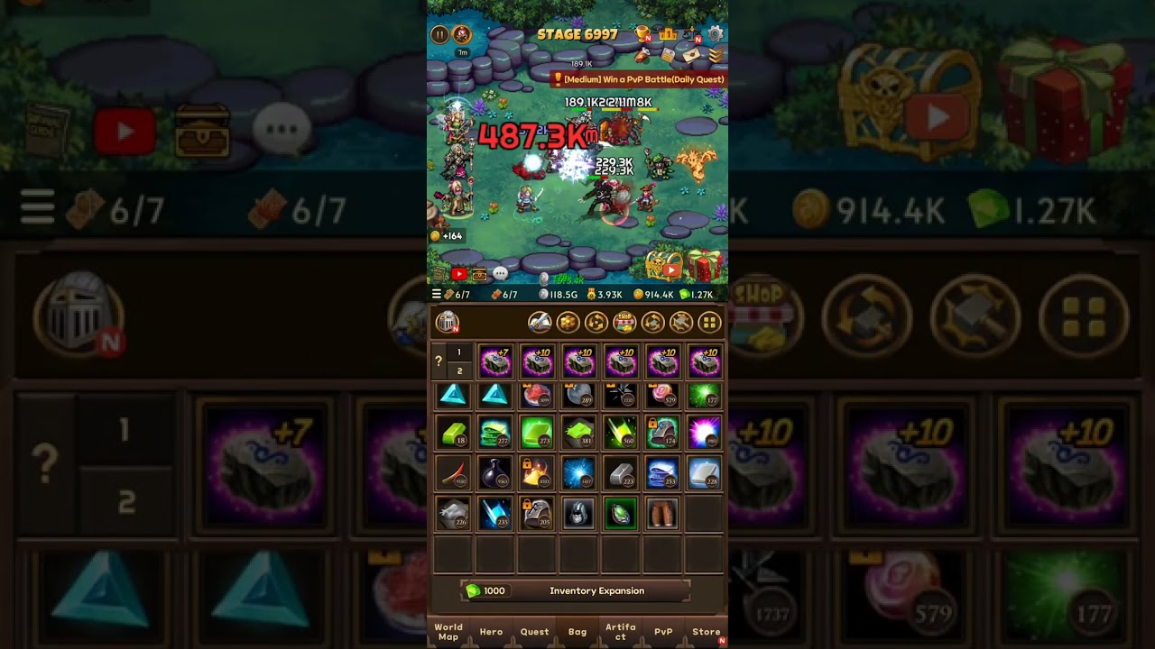 Idle Game - Everybody's RPG - Crafting - Sword Level 13 to 16