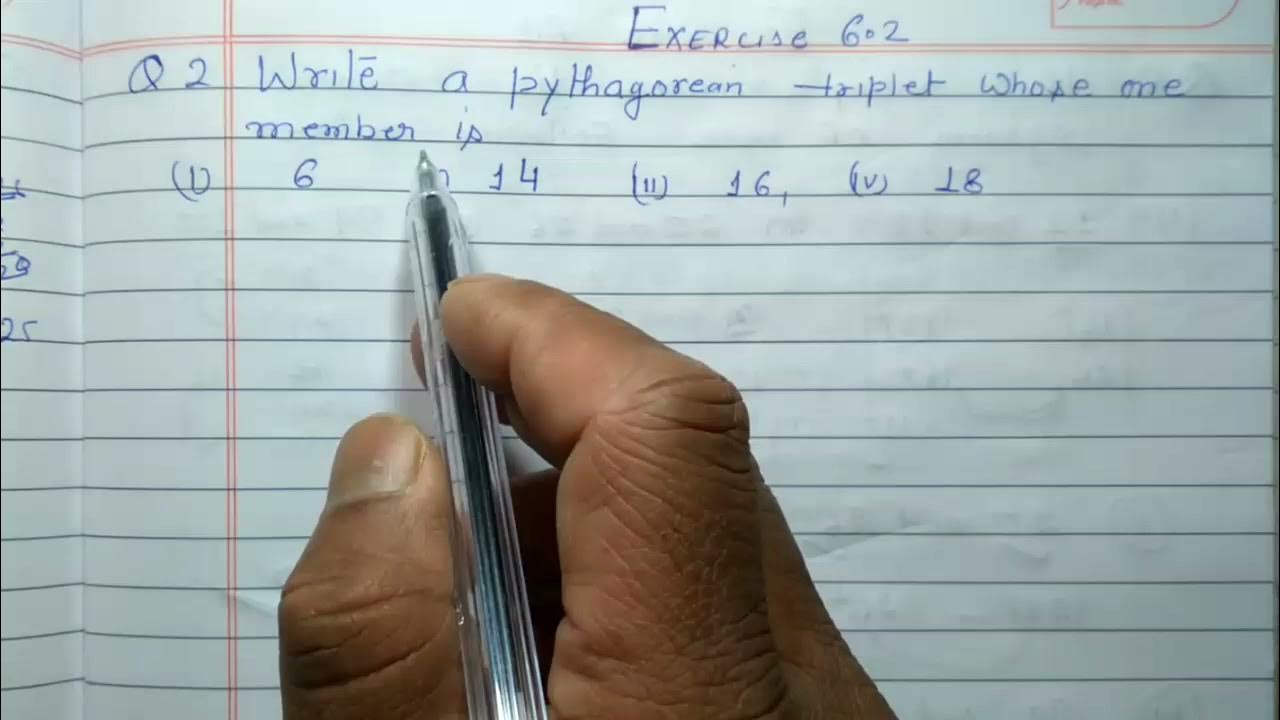 Class 8 - Exercise 6.2 - Q 2 | Write a Pythagorean triplet whose one ...