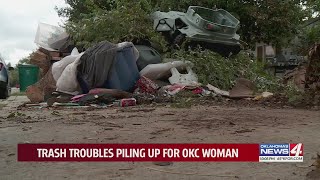 Trash troubles piling up for OKC woman