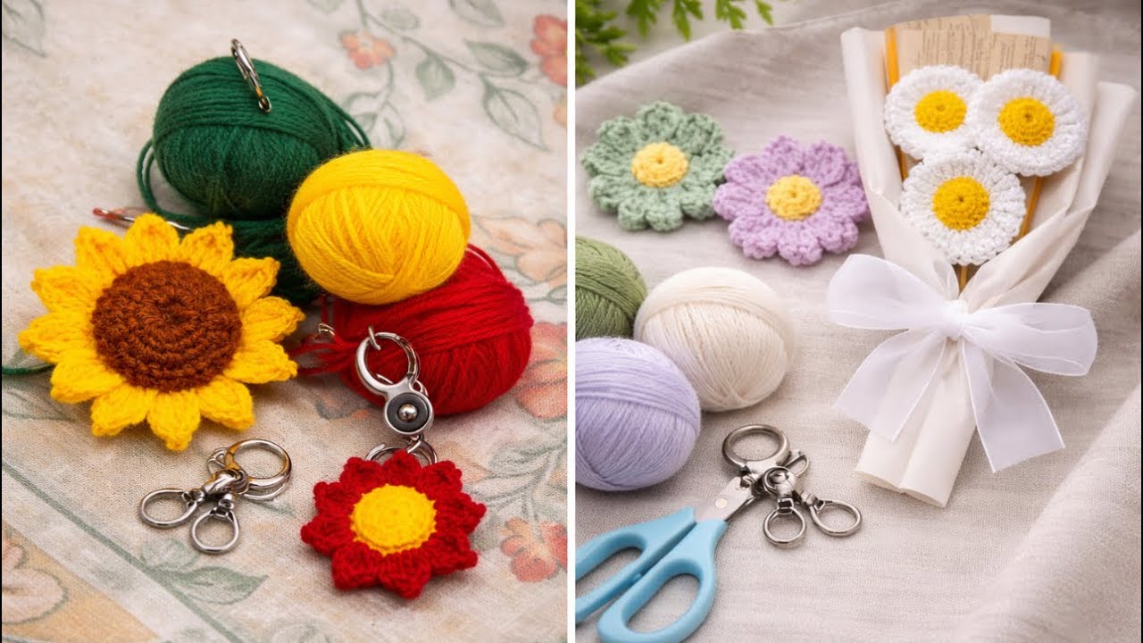⚡️easy crochet key 🔑 chain making 