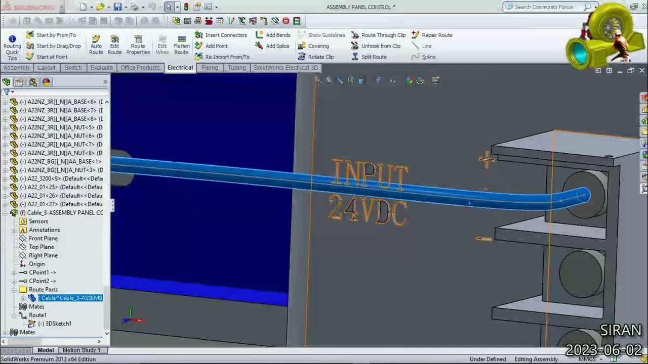 3D Wiring connectionSolidworks Electrical YouTube
