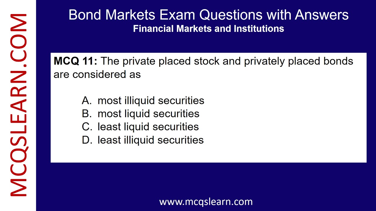Bond Markets MCQs Questions Answers | Class 9–12 | Bond Markets Notes PDF | Finance Ch 1 MCQs | App