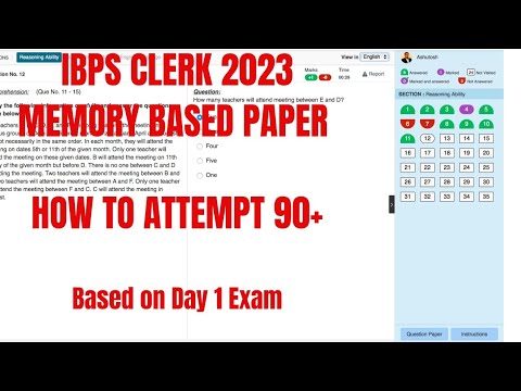 IBPS Clerk Pre 2023 Memory Based Paper || Testbook Live Mock Solved # ...