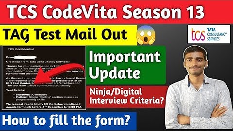 TCS Codevita TAG Test mail out 😱 How to fill the form #tcscodevita #tcs