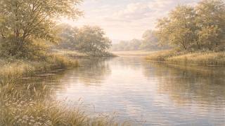 Light & Airy Pond with Reeds Oil Painting for Frame TV | 4K Wall Art | No Sound (3 Hours) screenshot 5
