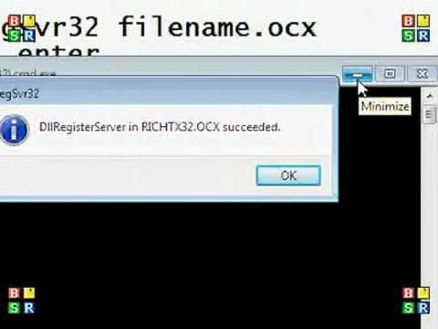 How To Register DLL & OCX Files On Windows 7 By Nick