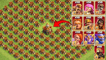 Super troops vs max mortar base formation attack experiment video