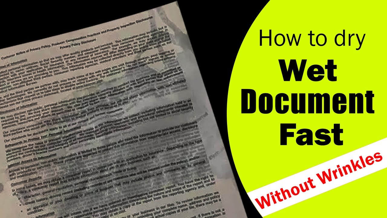 How to Dry Wet Paper Without Wrinkles 3 Effective TricksUntitled Project YouTube
