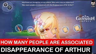 How many people are associaed with the disappearance of Sir Arthur  Vagrants and Scamps Quest Guide