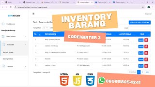free! source code website  Inventory barang menggunakan framework codeigniter
