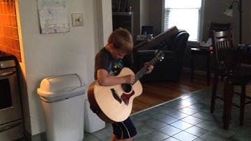 7 year old attempting "Junkyard" by Zac Brown Band.