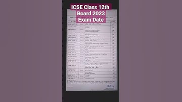 ICSE Class 12th Board 2023 Exam Time Table released #mskbminstitute #icse #Class12