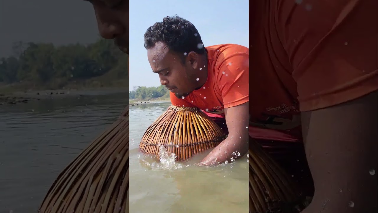 Unique polo fish trap in river 