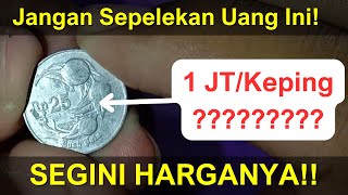 Cek!!! Harga Uang Koin Kuno 25 Rupiah Gambar Buah Pala Terbaru - Kolektor & Penjual Wajib Tahu!!!