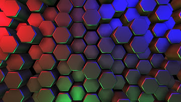 3D Colorful hexagonal grid pattern animated background video , Copyright FREE video