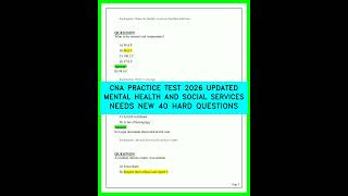 CNA Practice Test 2026 🩺 Mental Health and Social Services Needs 🧠 40 Hardest Questions to Pass! 🏆