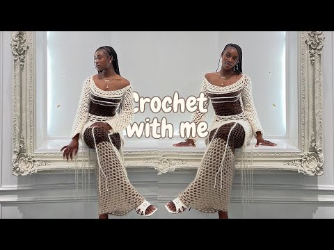backless crochet mohair mesh dress - YouTube