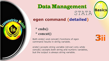 egen || STATA || concat(); ends()|| Data Management || Econometrics Melody ||U/Graduate ||Mphil /Phd