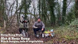 Download lagu Brompton ride & cooking Hong Kong-style hot & sour soup outdoors [black fungus, tofu & vegetables]