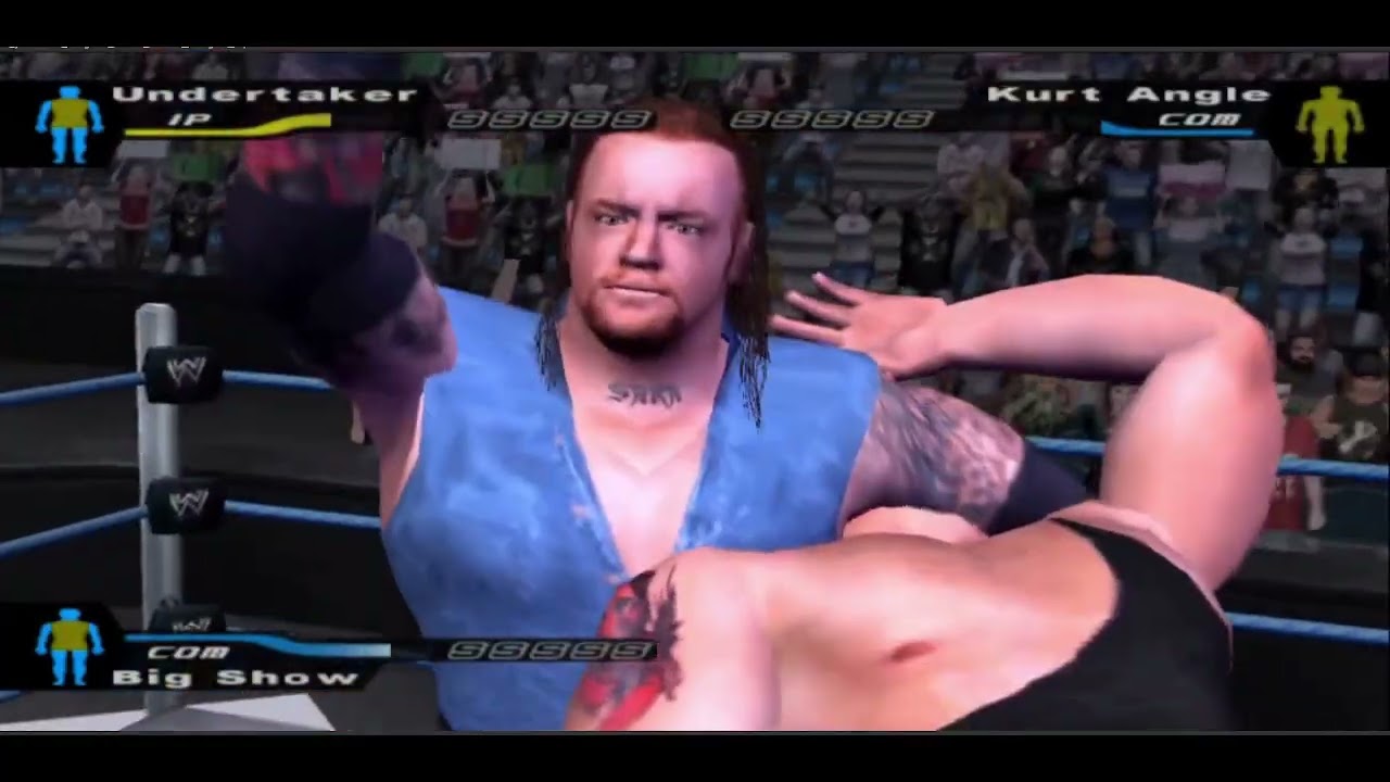 Full Match Undertaker vs Big Show vs Kurt Angle | US Title Match | WWE SmackDown Pain Gameplay 