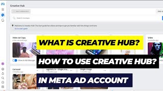 What is Creative Hub in Facebook ad account || How to use Creative Hub in meta ads ~ 2024 Hindi