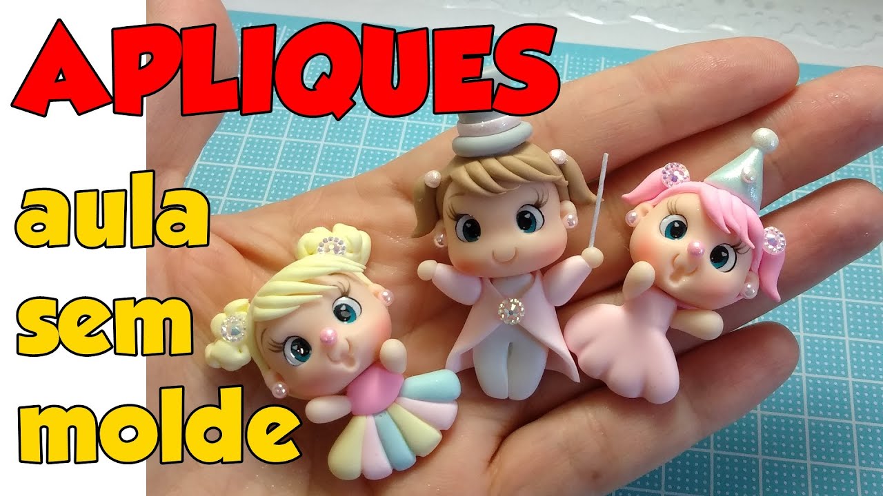 APLIQUE circo rosa: aula de BISCUIT | sem molde