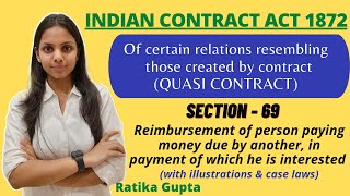 Quasi Contract | Of certain relations resembling those created by contract | Sec-69 (Contract Act)