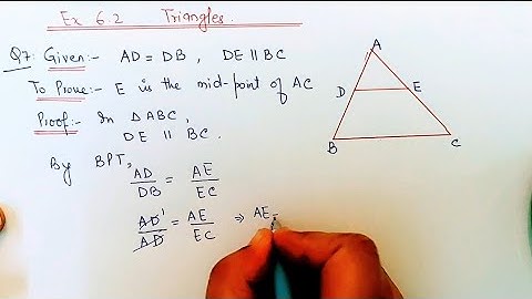 Theorem 6.1,Prove line drawn through mid point of 1side of triangle parallel to another side bisects