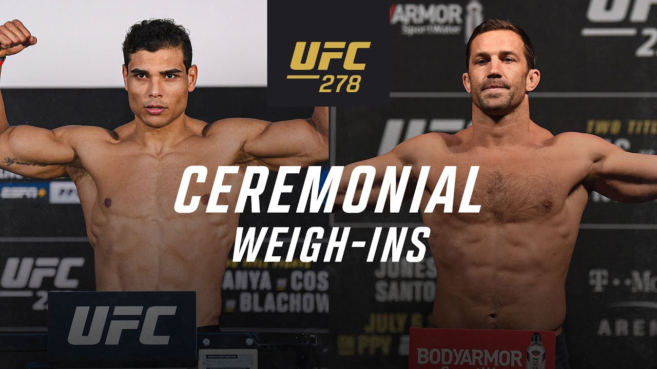 UFC 278 weigh-in results Fight cancelled after fighter requires hospitalization.