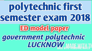 polytechnic first semester exam 2016 ED PAPER||2016 Ed paper||polytechnic first semester exam 2018