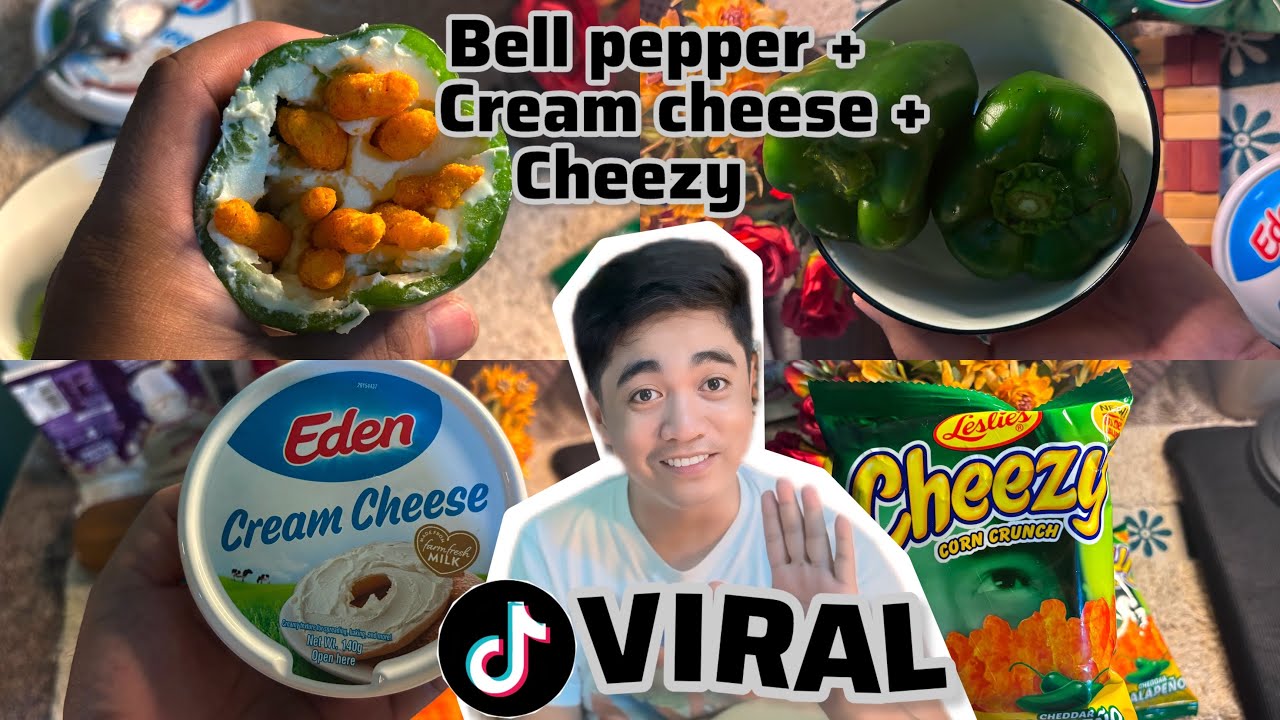 FOODIE TRENDS: BELL PEPPER + CREAM CHEESE WITH CHEEZY (TIKTOK VIRAL FOOD SNACK) | HONEST REVIEW