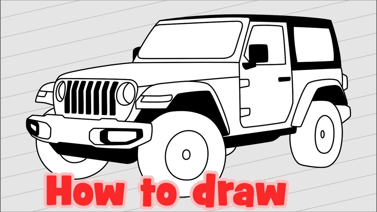 How To Draw Jeep Wrangler Jl (Jk Rubicon)